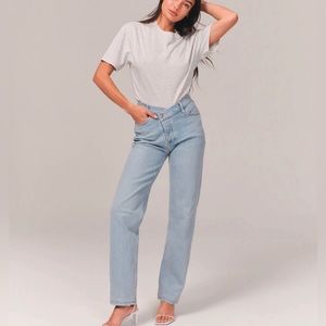 Abercrombie High Rise Cross over dad jean